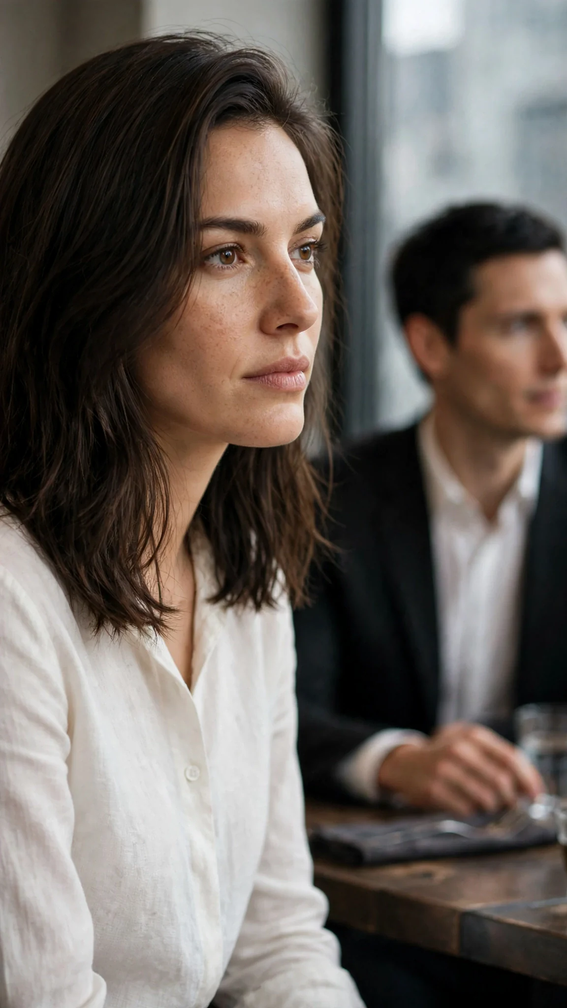 Thea answers without flinching, her eyes on his.