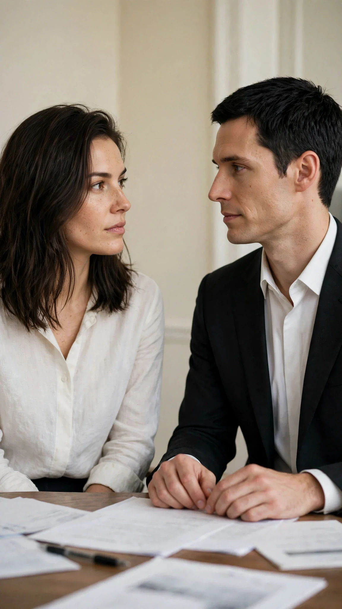 Thea looks up and meets Warren's eyes across the table.