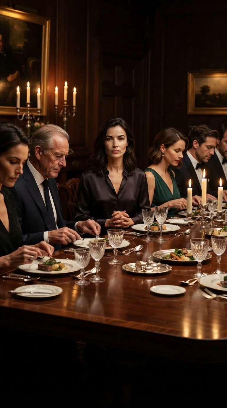 The long table falls silent, every relative studying their plate instead of Thea.