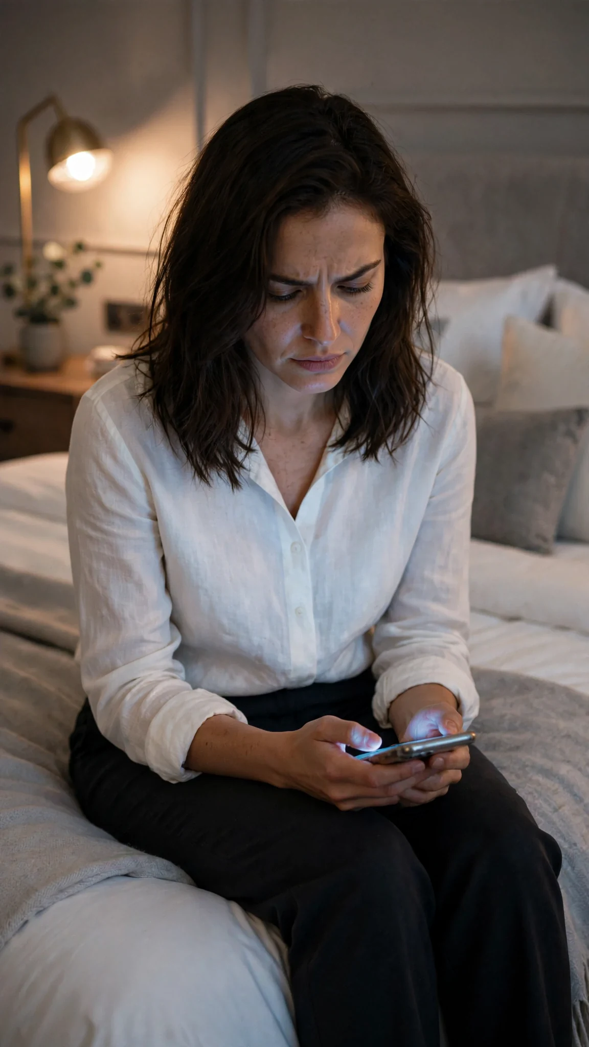 Thea sits on the edge of the bed as her phone lights up with Edie's name.