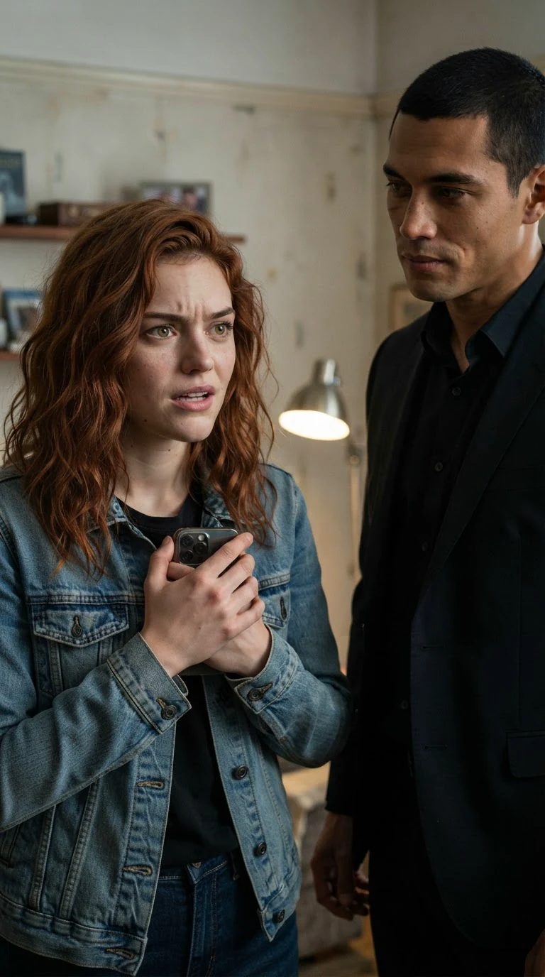 A woman clutches her phone to her chest and asks a blunt question.