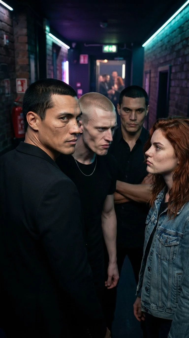 Carlo sneers at Winnie while Sivio turns on him with a cold stare.