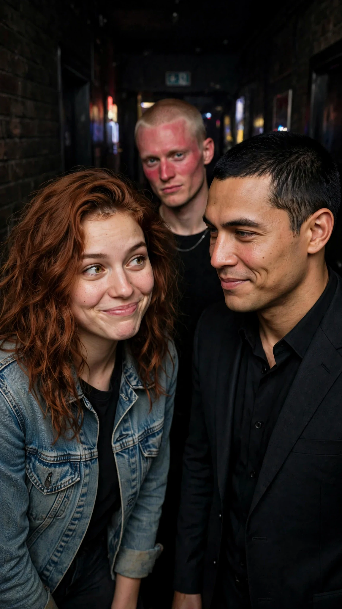 Winnie gives a shaky smile while Sivio watches her closely.