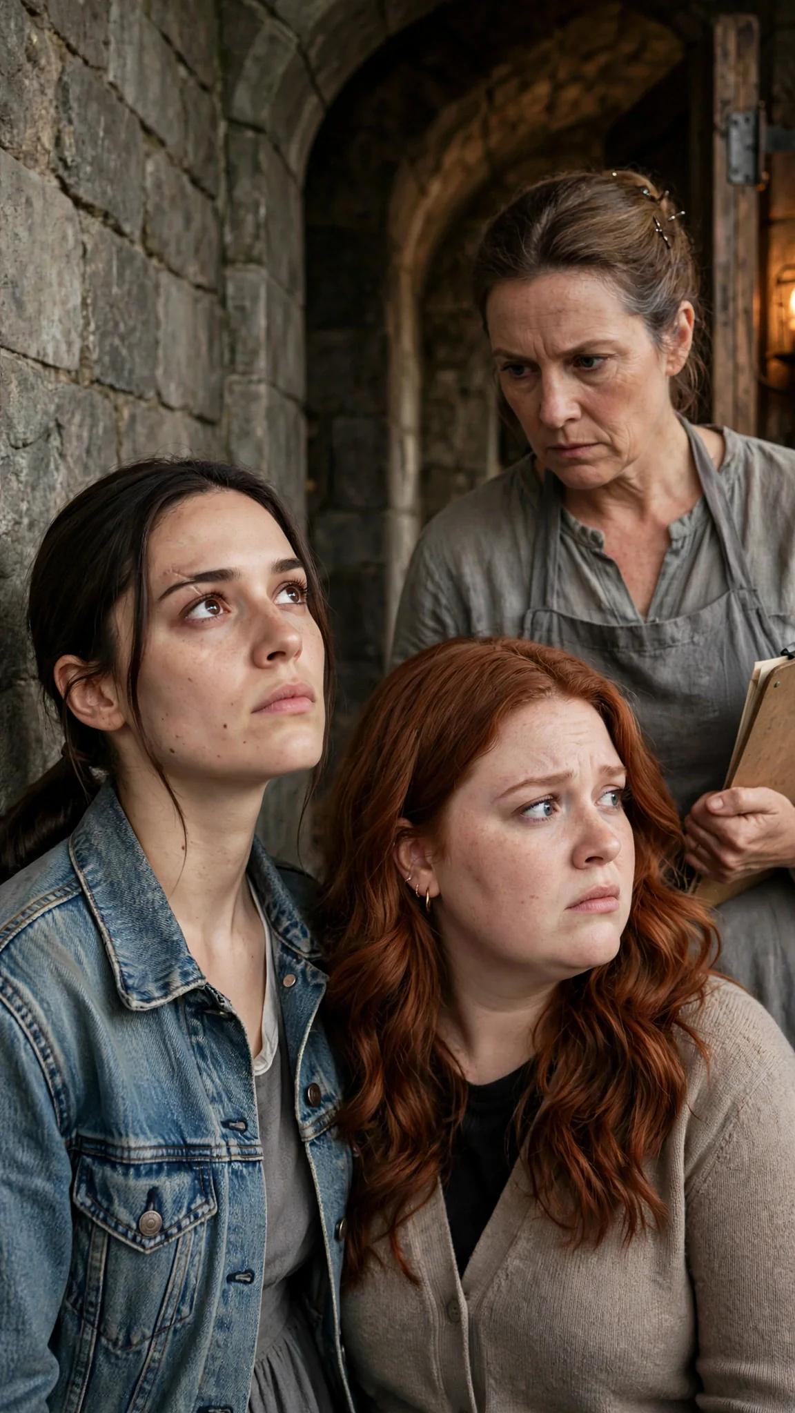 A servant with a clipboard smiles at the wolves and goes flat the moment she sees Maeve.