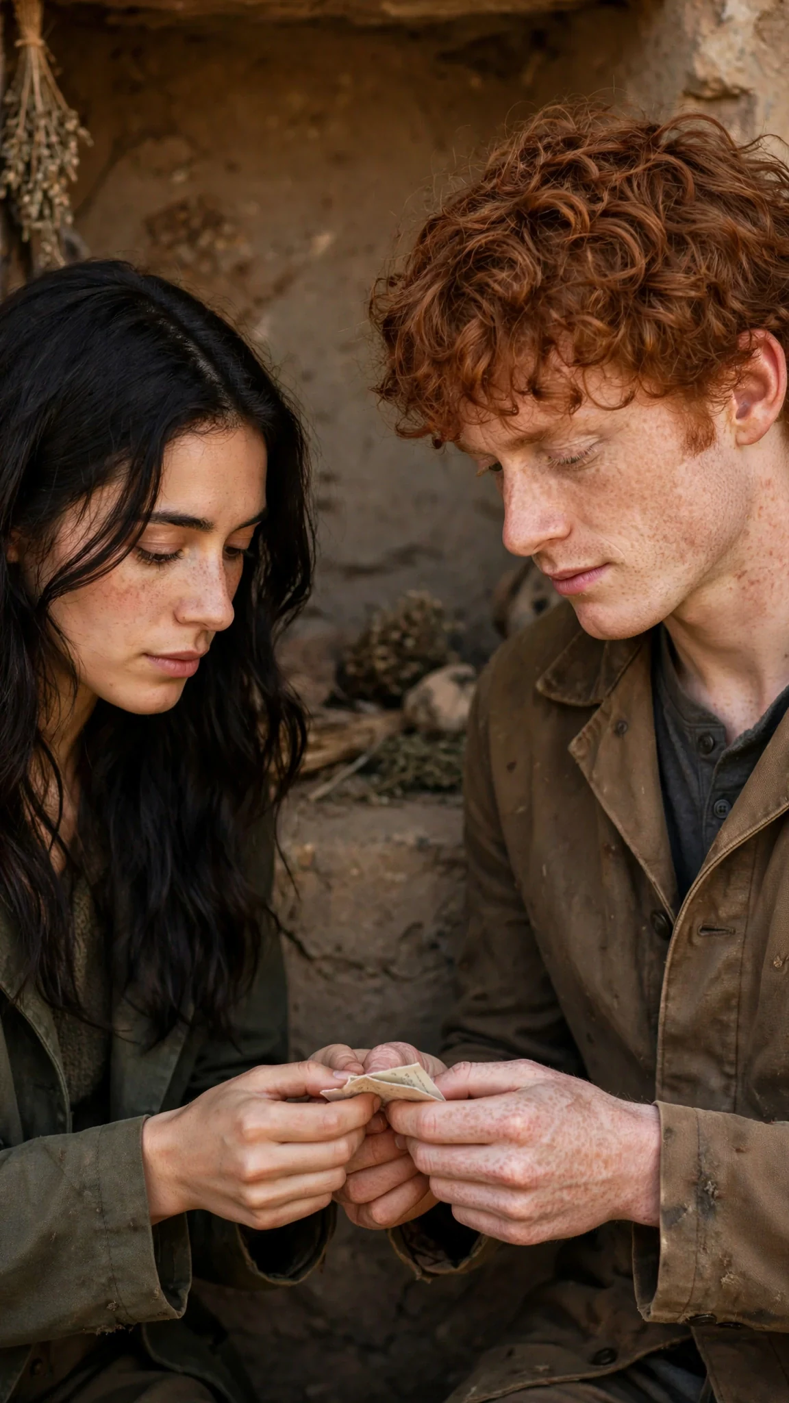 Jory presses something folded into Maeve's palm.
