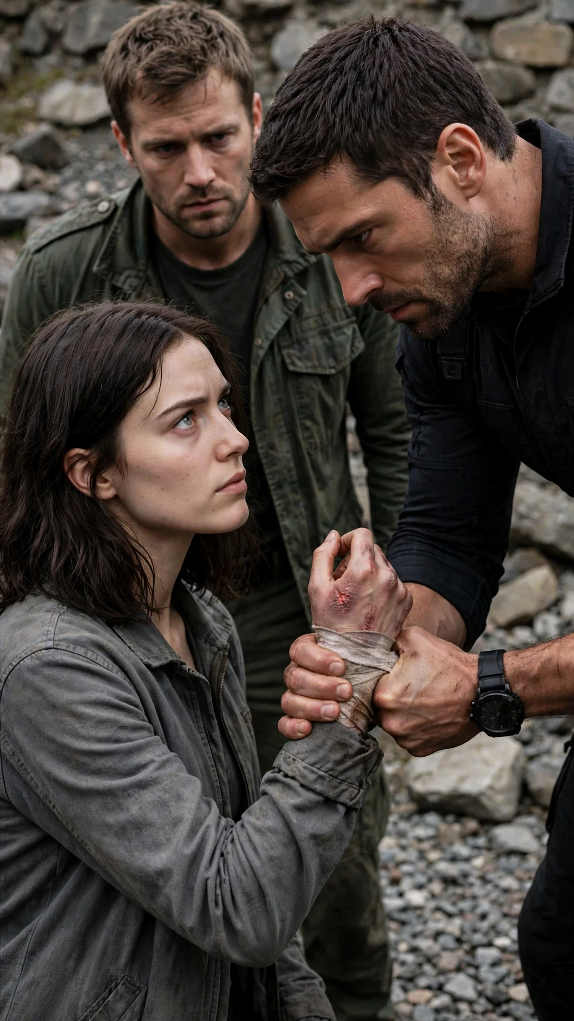 Liora's face hardens as Nash twists her wrist.