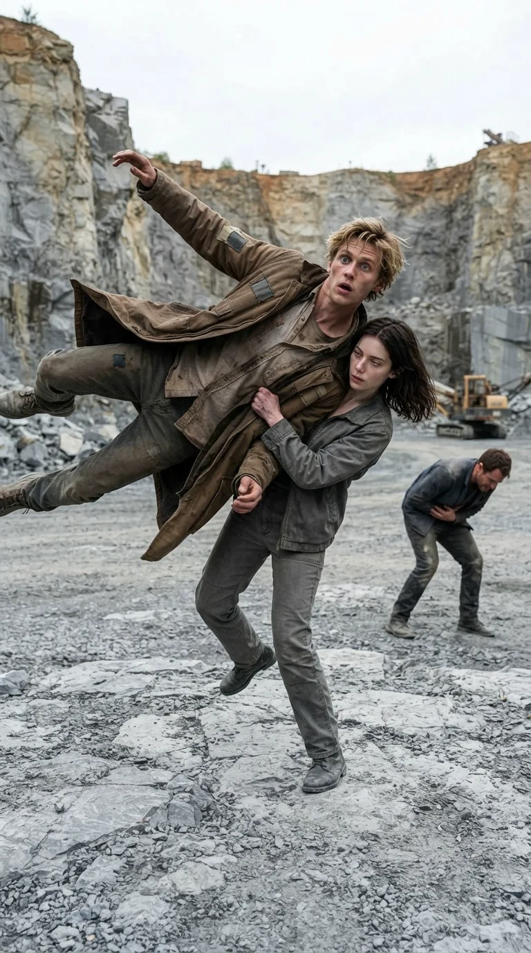 Liora throws Dov over her hip onto the quarry floor.
