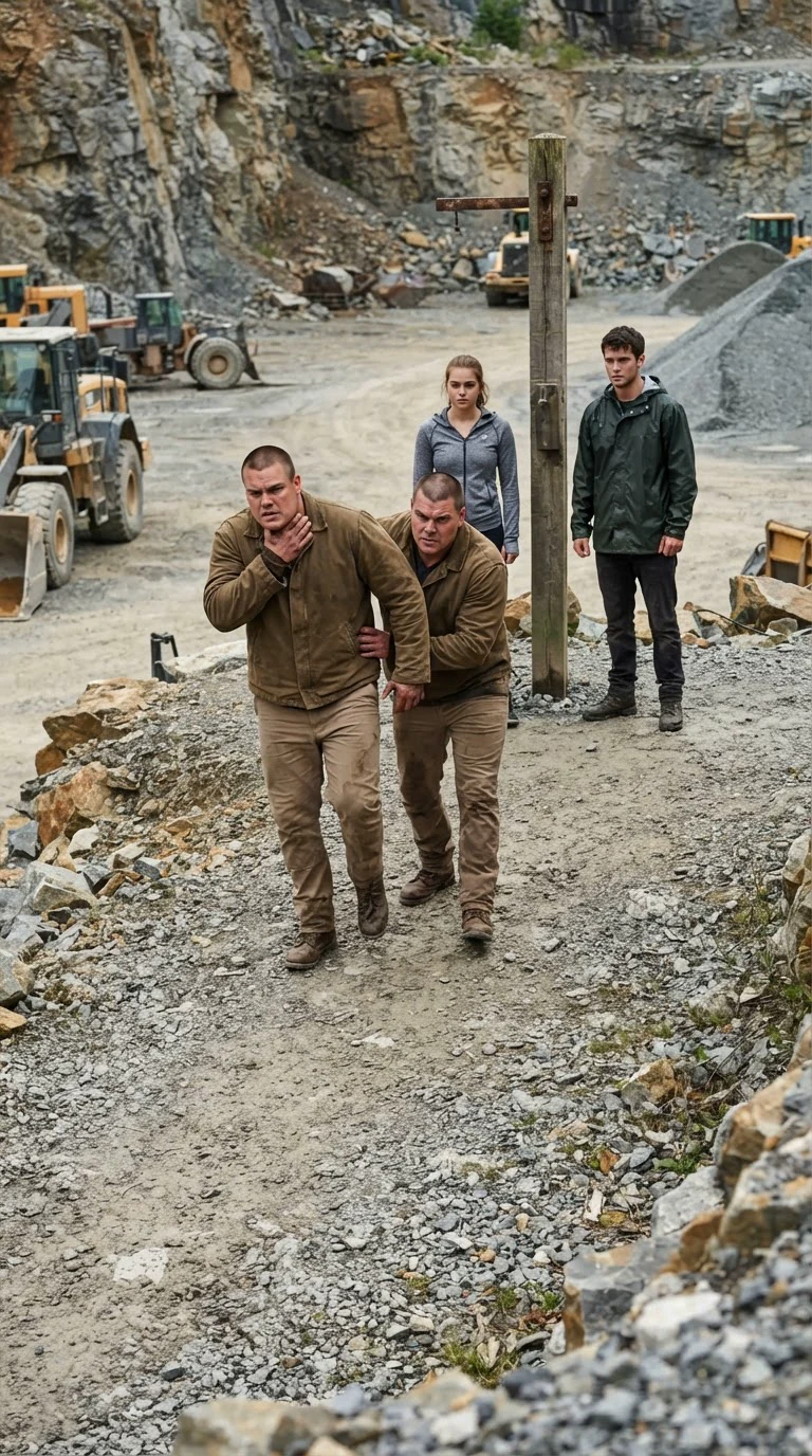 Nash and Dov limp away from the quarry, angry and threatening.
