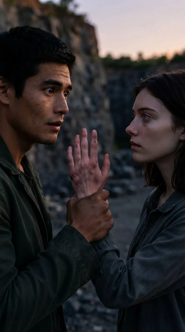 Ansel grips Liora's wrist, and both freeze as the mate bond hits.