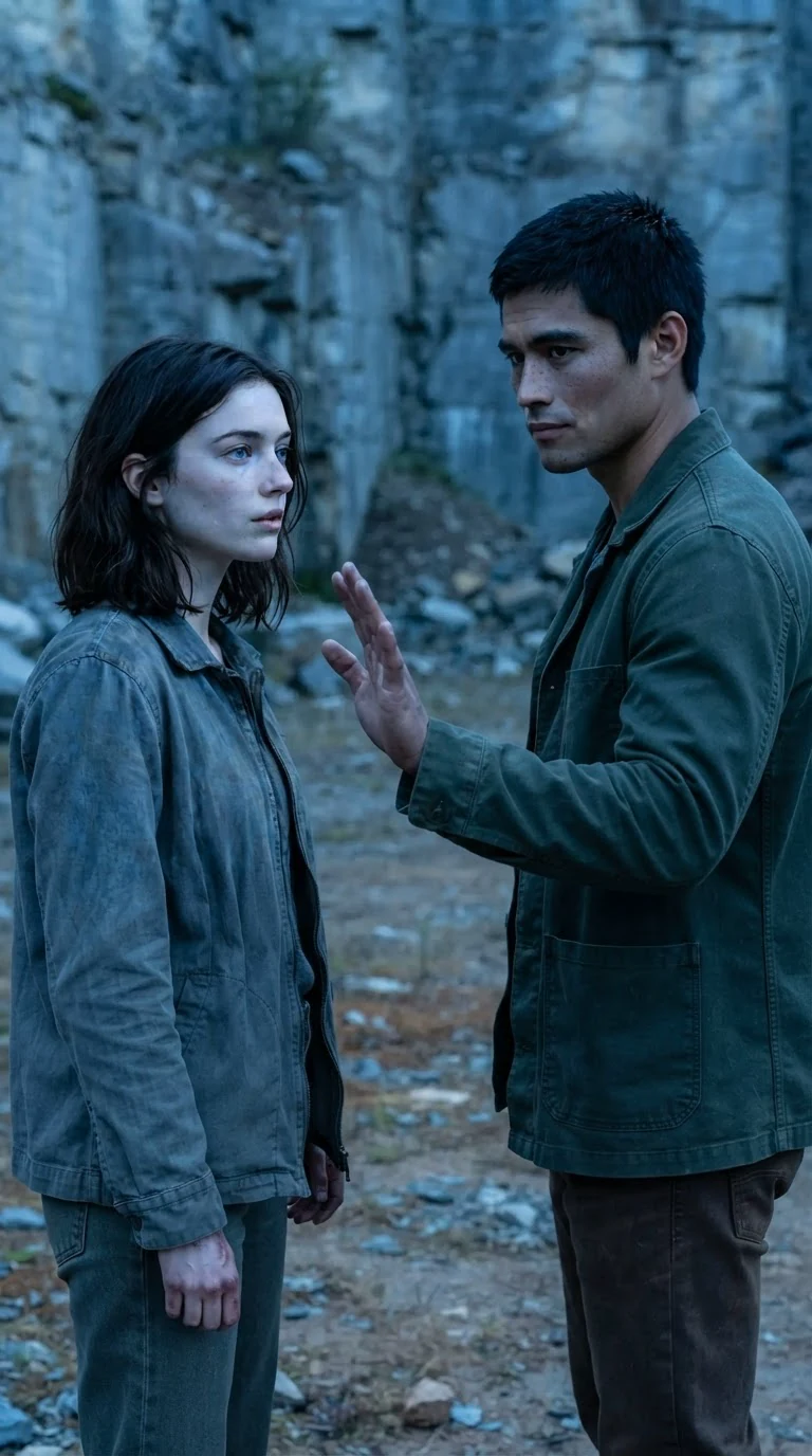 Ansel steps away from Liora and speaks coldly, hiding the bond.