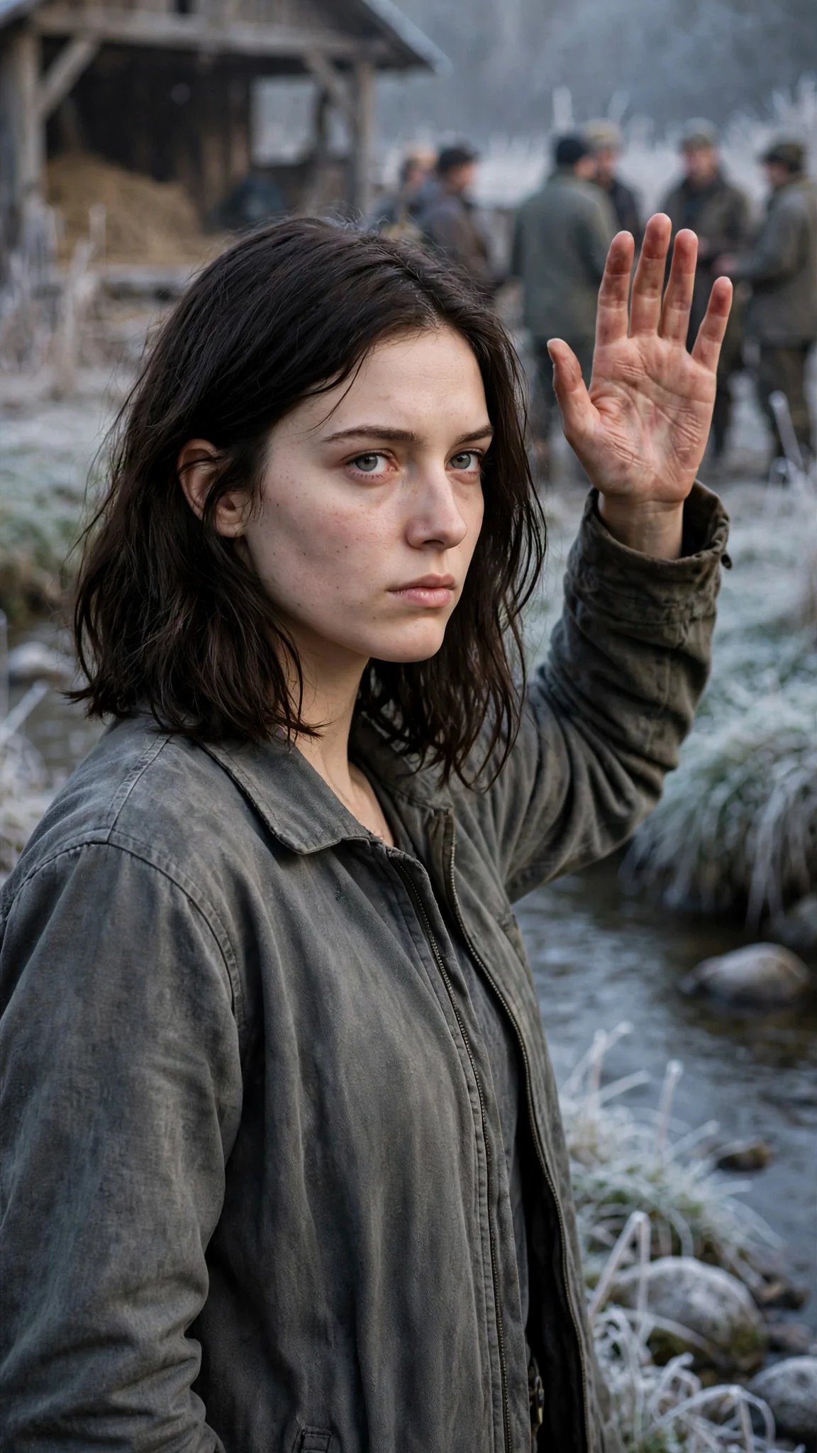 She holds up her scarred right palm and stares at it, jaw set, cold resolve in her eyes.