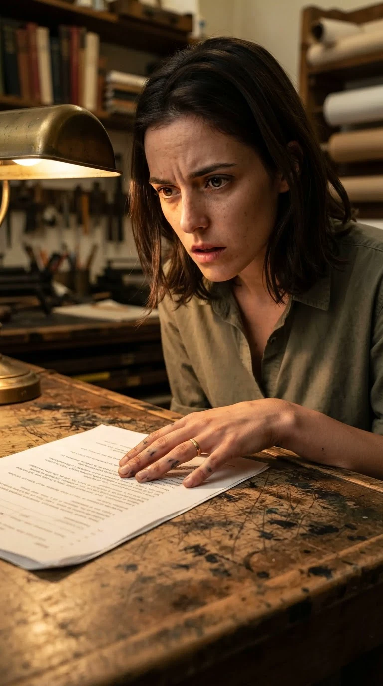 Darcy's finger stops on a page carrying her own name.