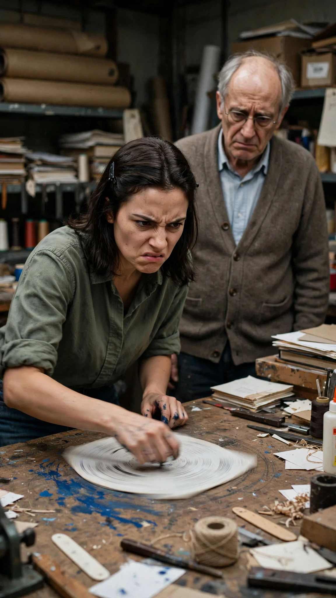 Darcy turns the page toward her father, whose signature sits at the bottom.