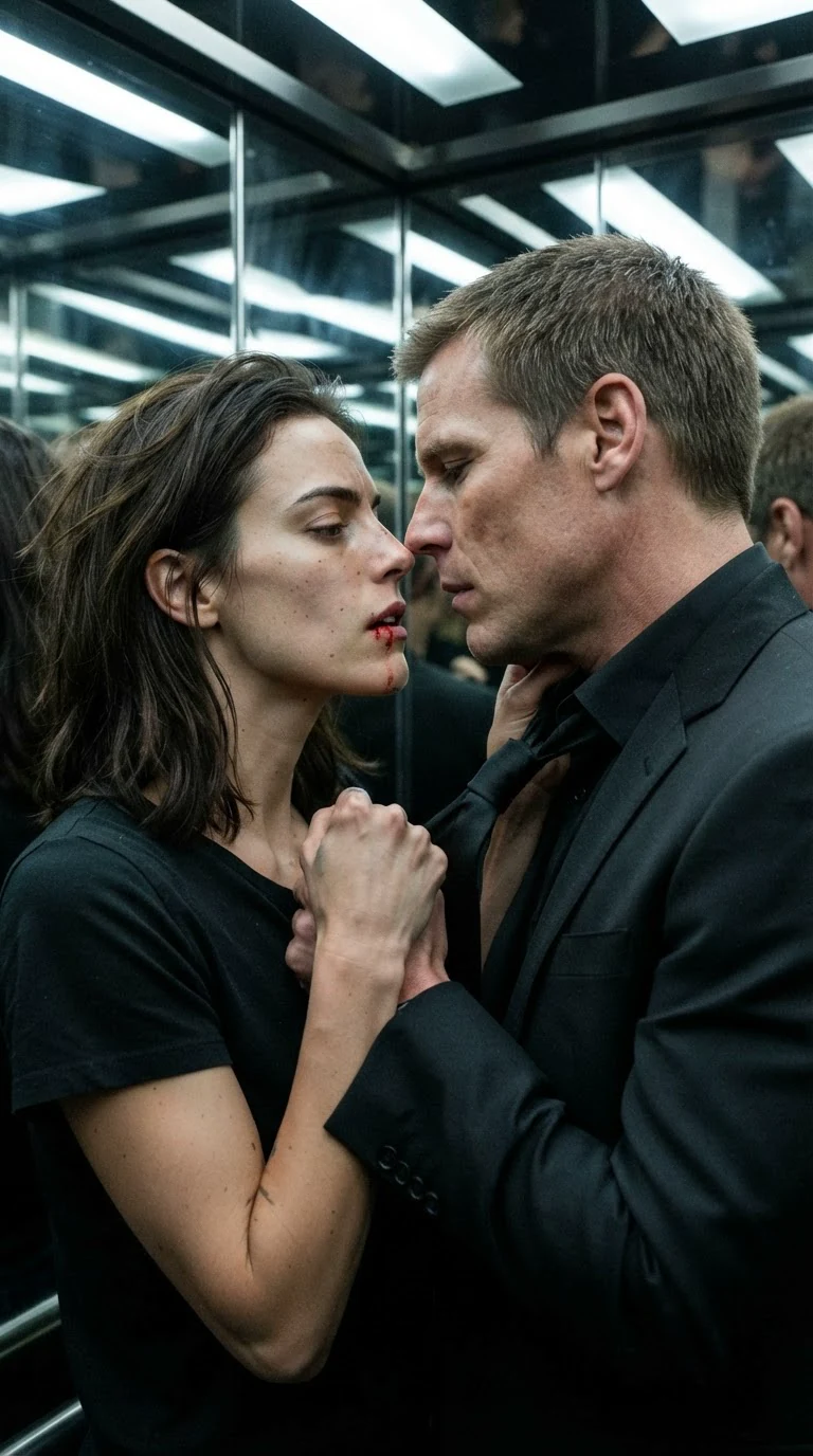 Darcy drags Lachlan closer by his shirt, foreheads almost touching.