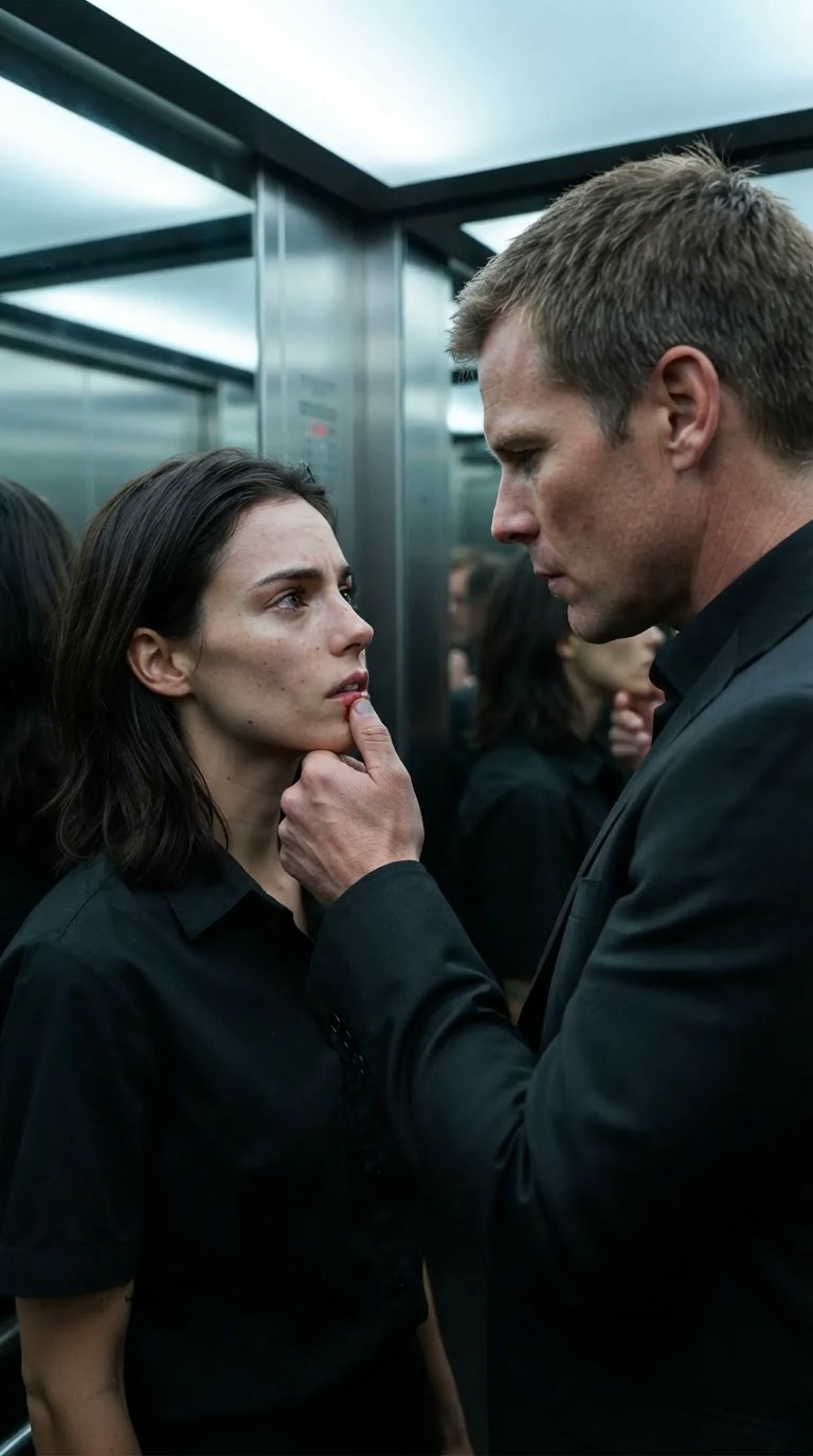 Lachlan's thumb brushes under Darcy's split lip as the elevator light flashes.