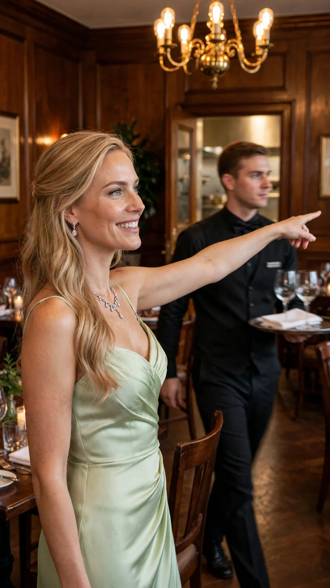 Seraphine gestures graciously toward the far end of the room.