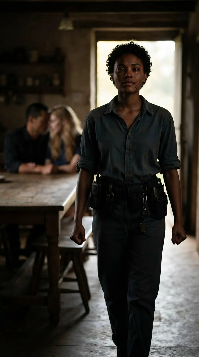 Nova walks out of the hall with her fists clenched, jaw tight.