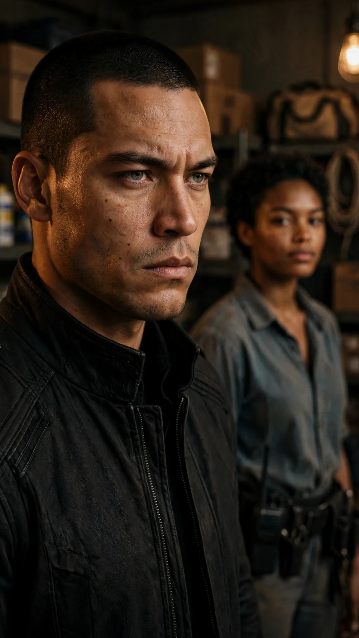 Close on Evander's hard face as he answers her.