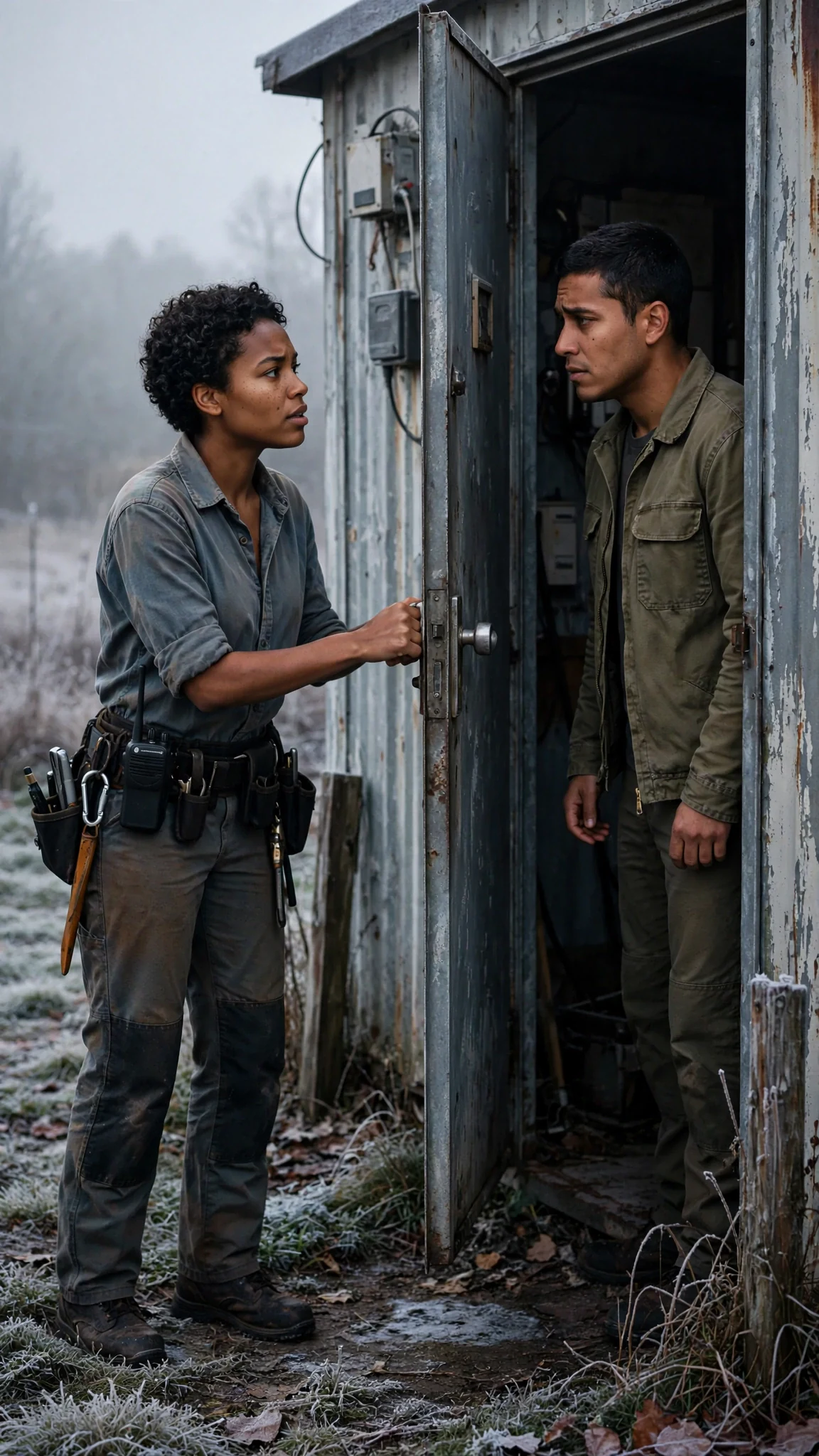 Nova opens the shed door at gray dawn and finds her brother Piet waiting outside.