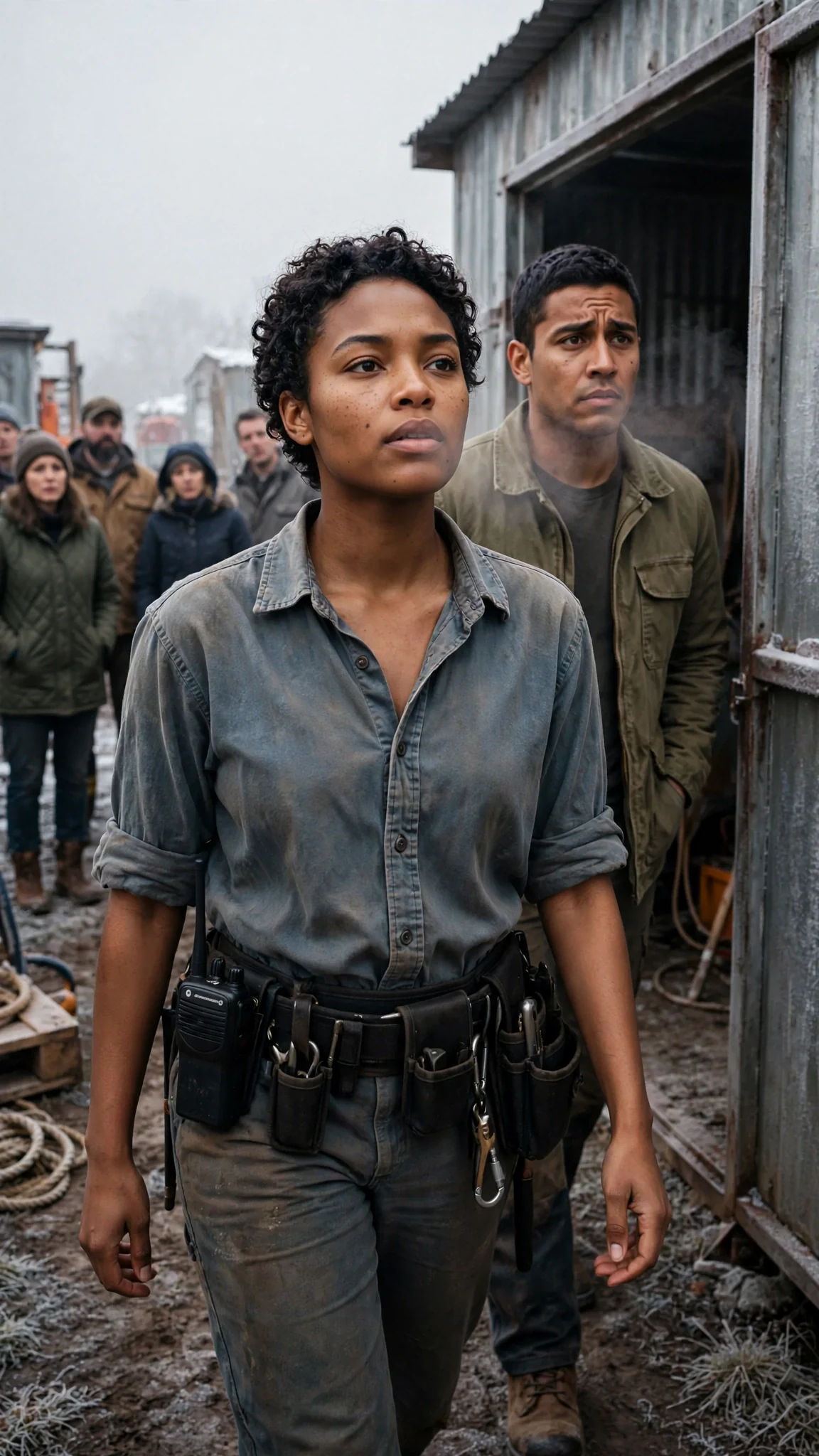 Nova walks out of the radio shed into a cold yard where pack members are already gathering.