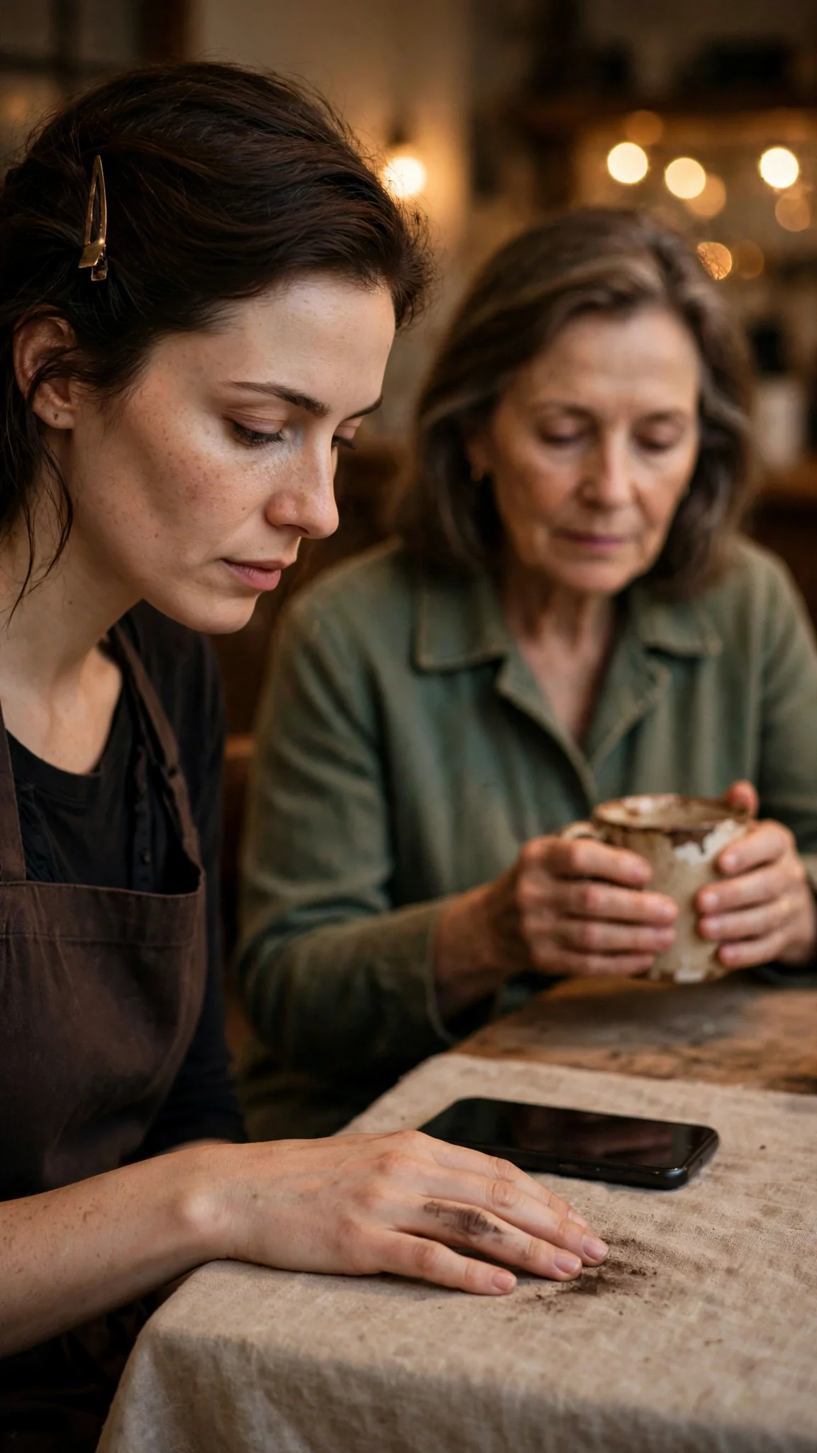 Rue recites the payments like an inventory, her hands flat on the tablecloth.