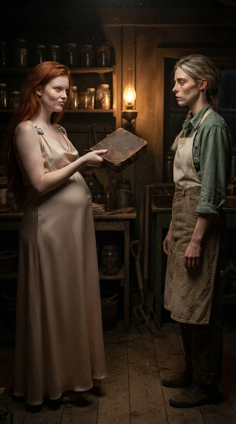 Ilona holds the seed book by one corner like it might bite her.