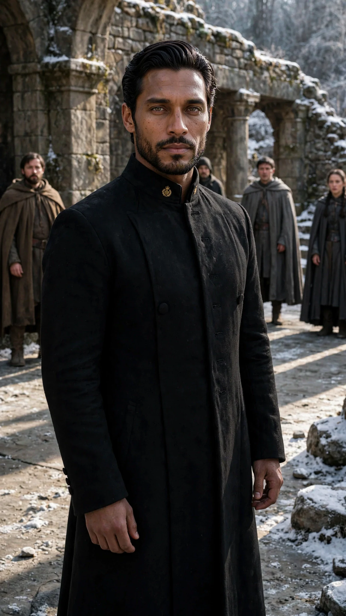 The king answers with cold calm, and the yard holds its breath.