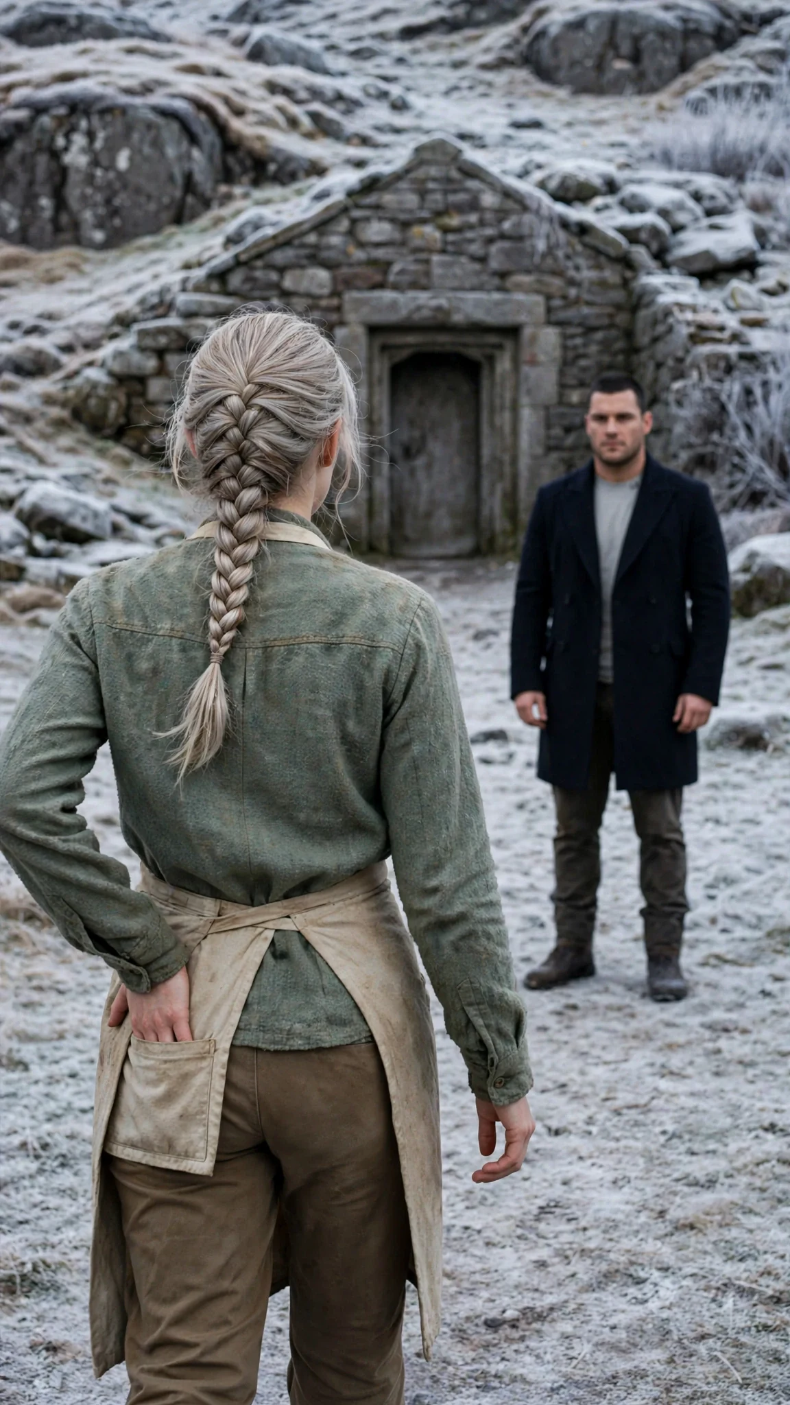 Fiona turns her back on Darragh and walks toward the vault.