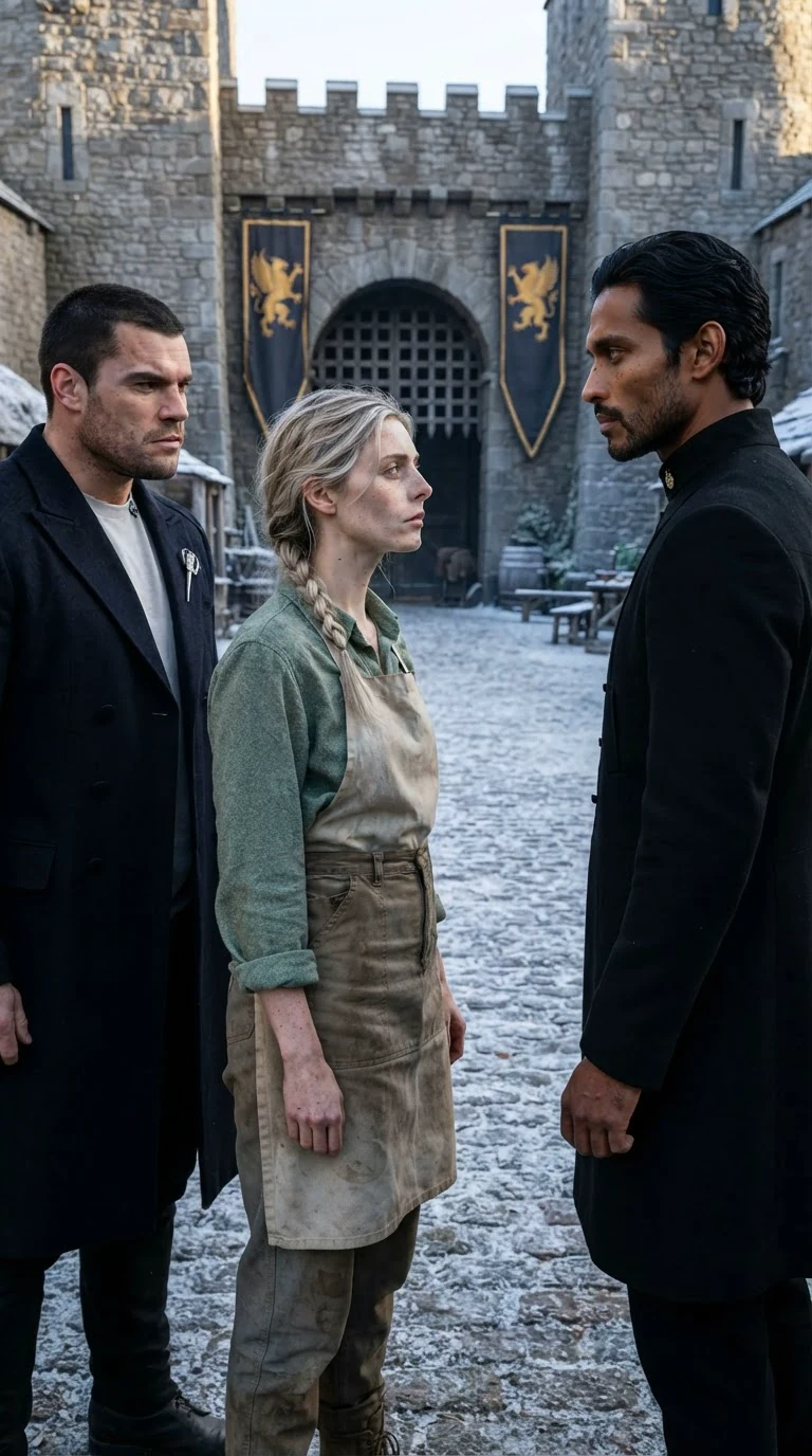 The Alpha King turns from the Alpha of Greywater and looks straight at Fiona in the frost.