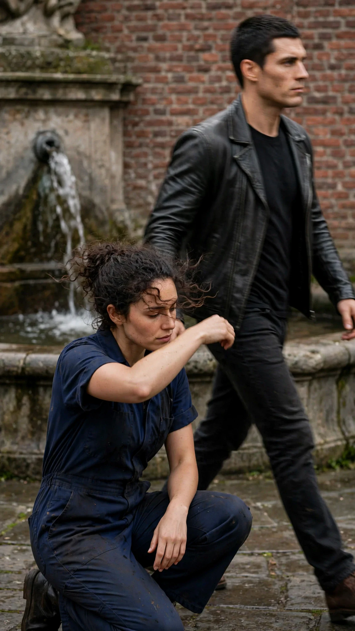 The Alpha walks past her close enough to brush her shoulder as she lifts her arm.