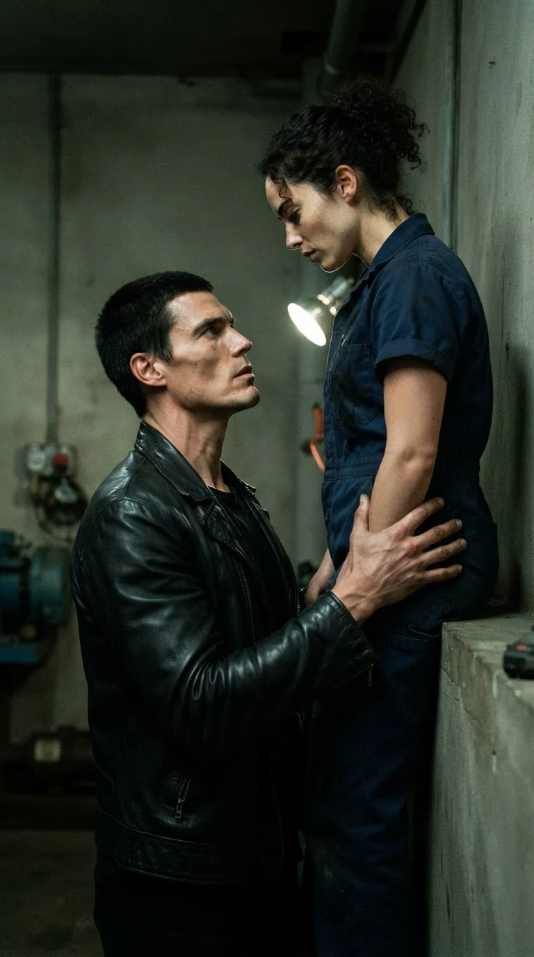 Merrick holds Nola's hips, his eyes silver, his face tight.