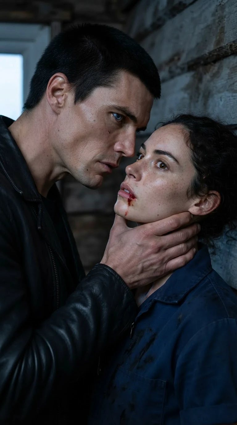 He holds her jaw and tells her a rogue cannot claim an Alpha.