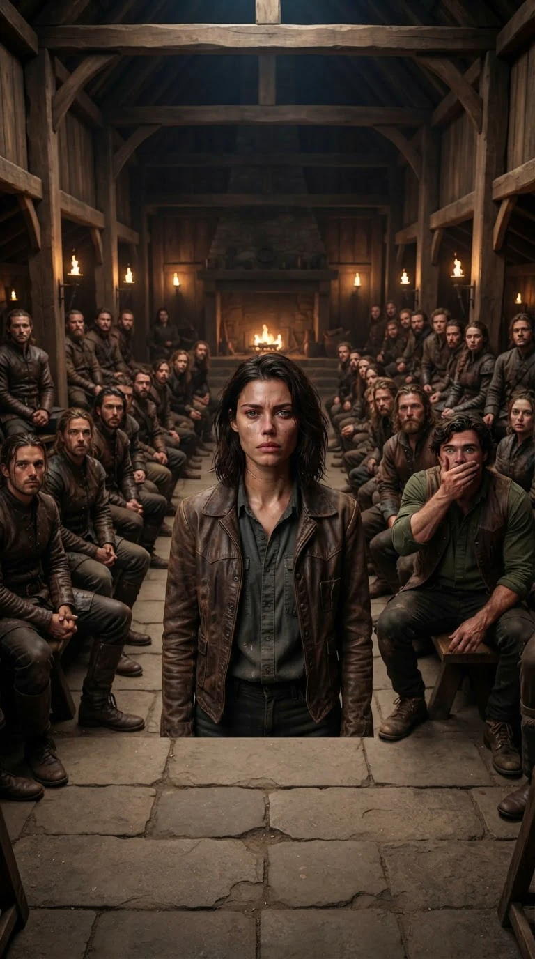 Maela standing tall, tears on her face, naming what she is worth to the silent hall.