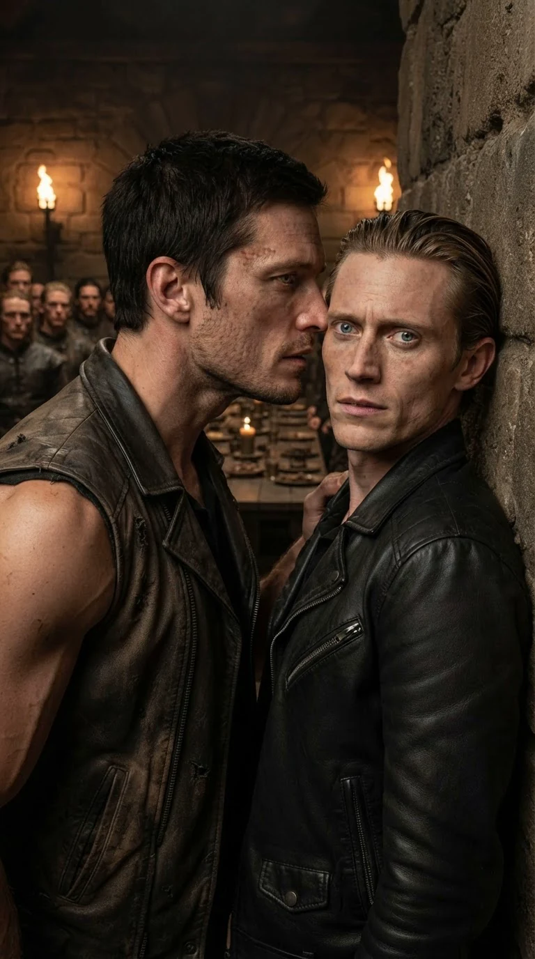 Ryland in his Alpha voice, holding Drystan against the wall, the whole hall frozen.