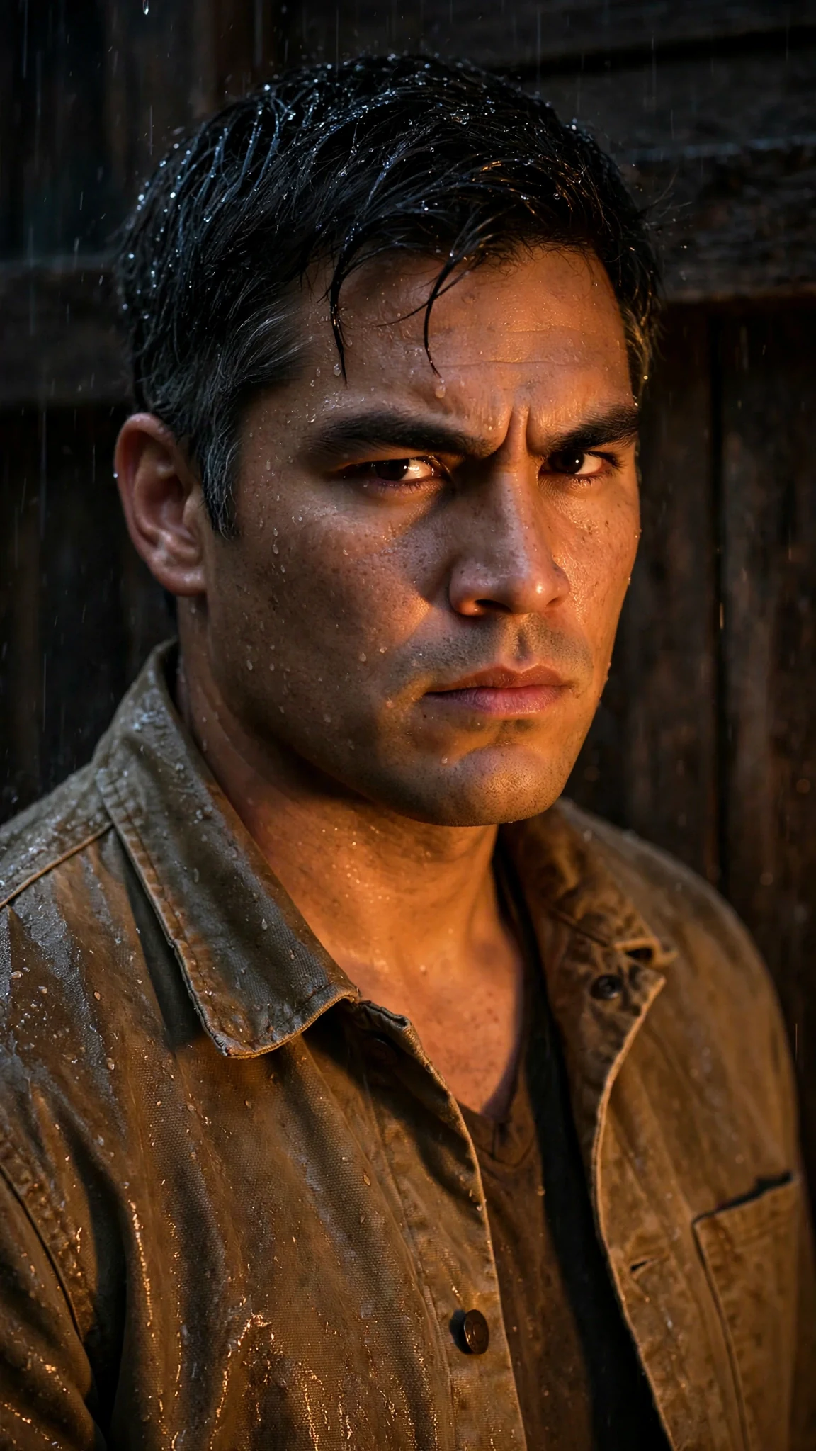 Close on the sheriff's face, controlled anger in his eyes.