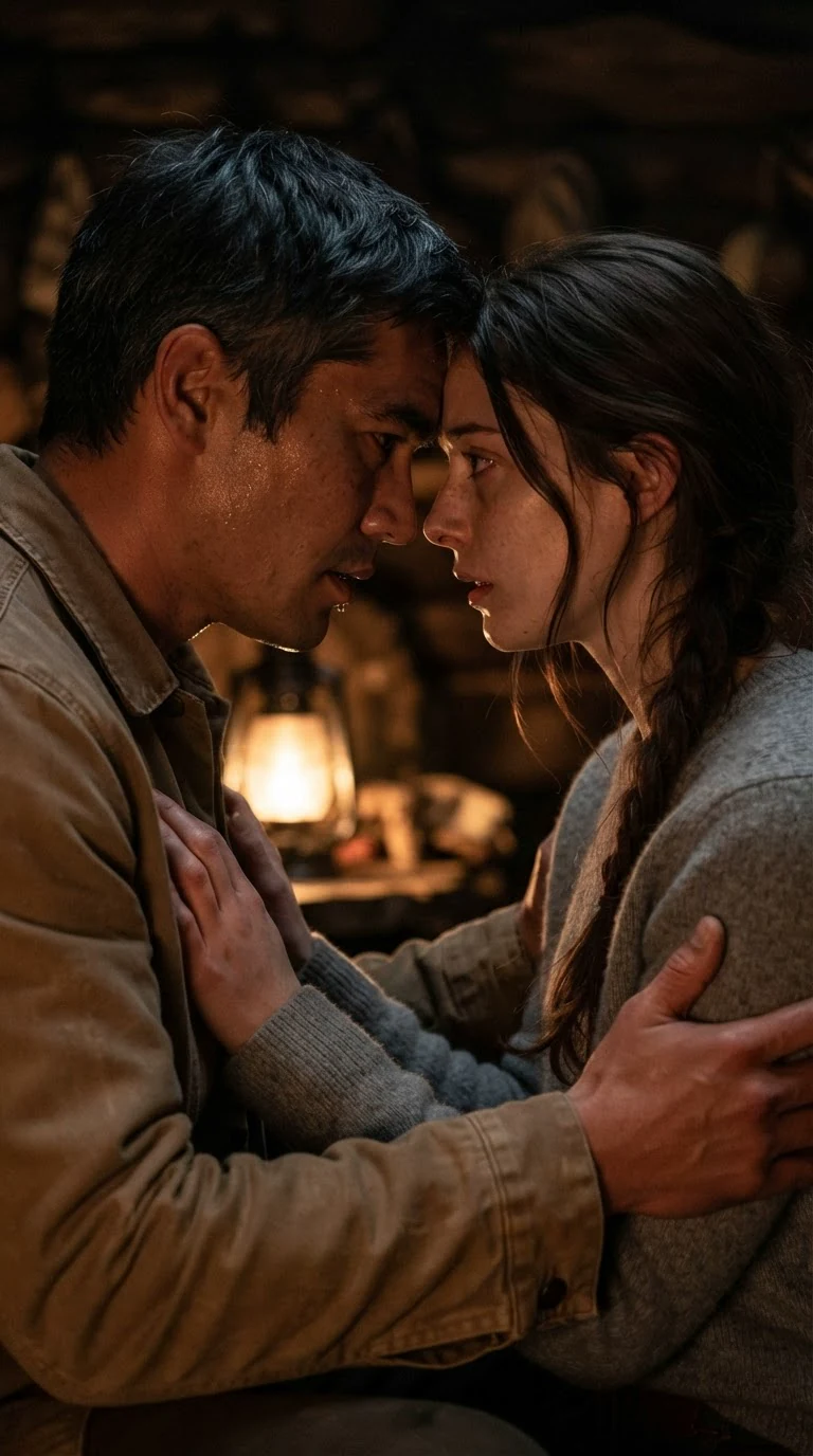 They break apart, foreheads almost touching, breathing hard.