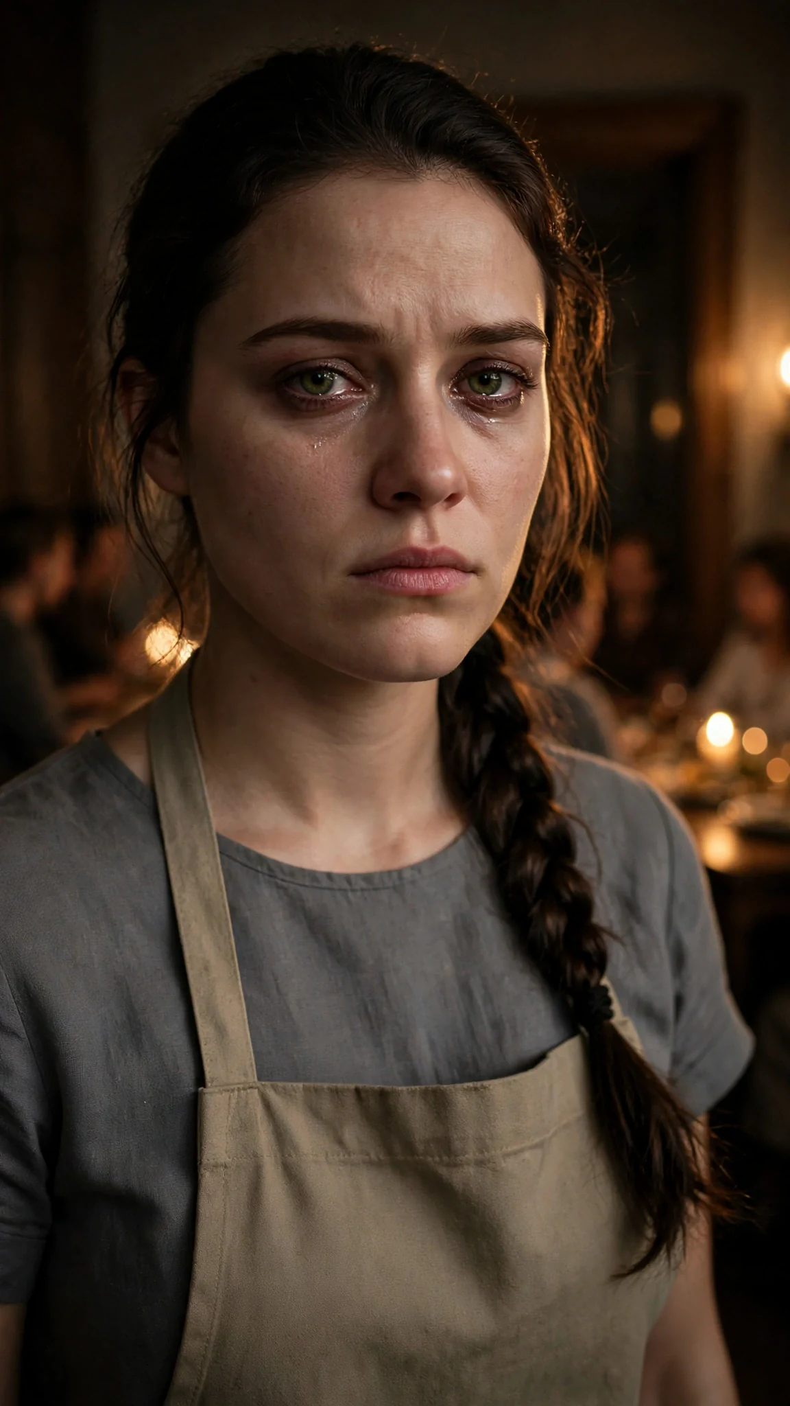 Close on Avery's face in the doorway, hurt and humiliated in the candlelight.