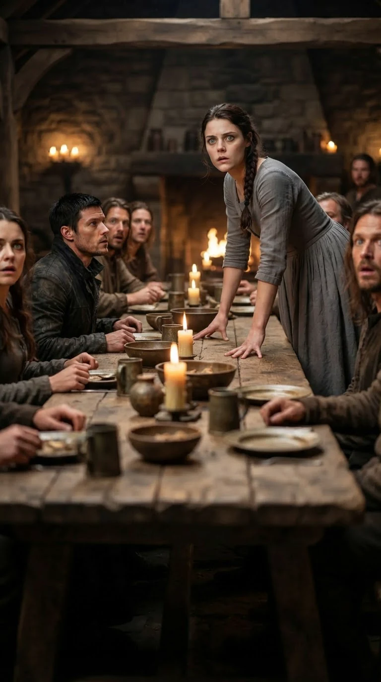 Avery stands with both hands flat on the table, staring at Caelan.