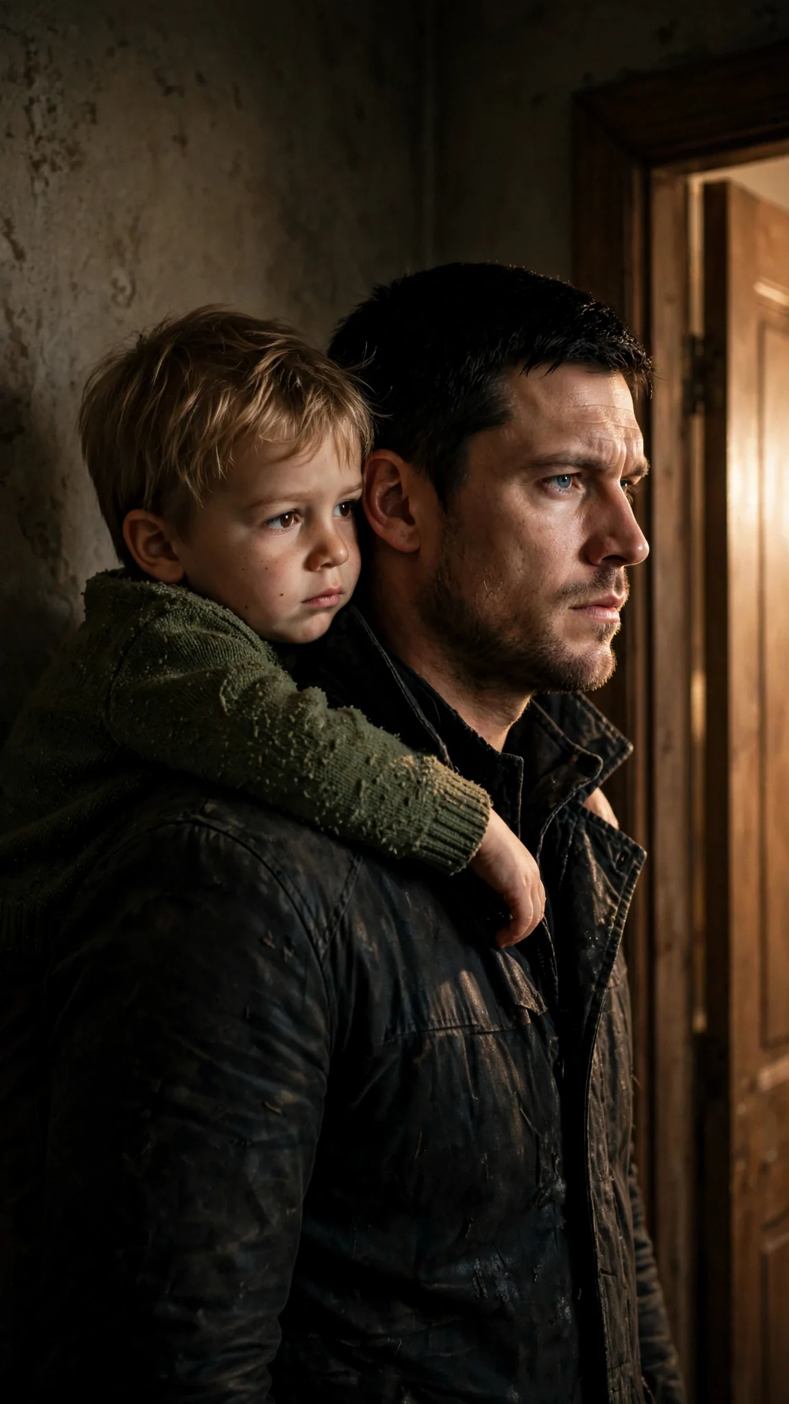 Caelan looks up and his face hardens at the doorway.