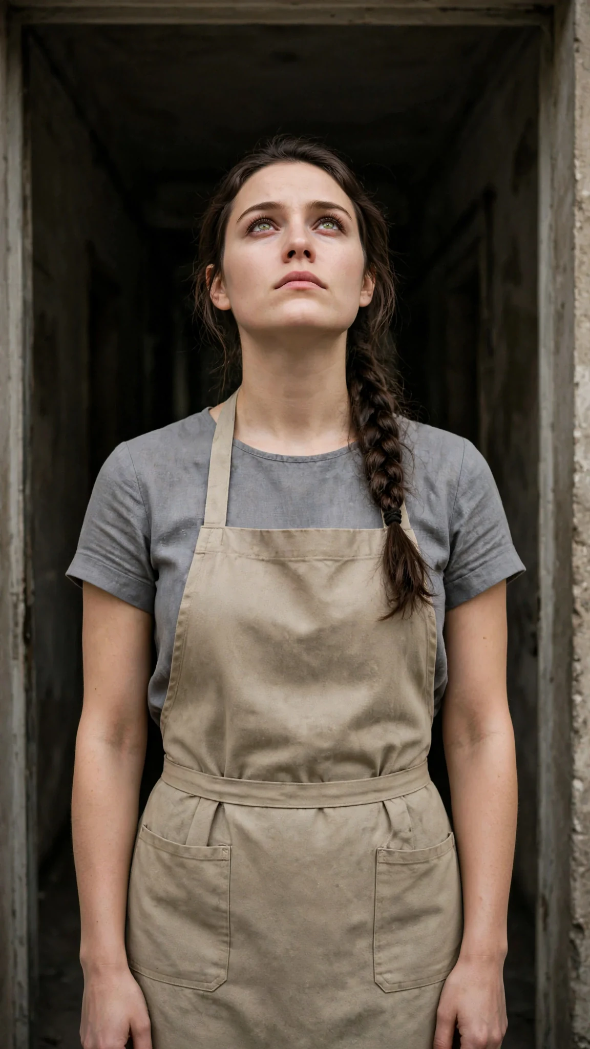 Avery stands in the doorway, chin up, hands at her sides.