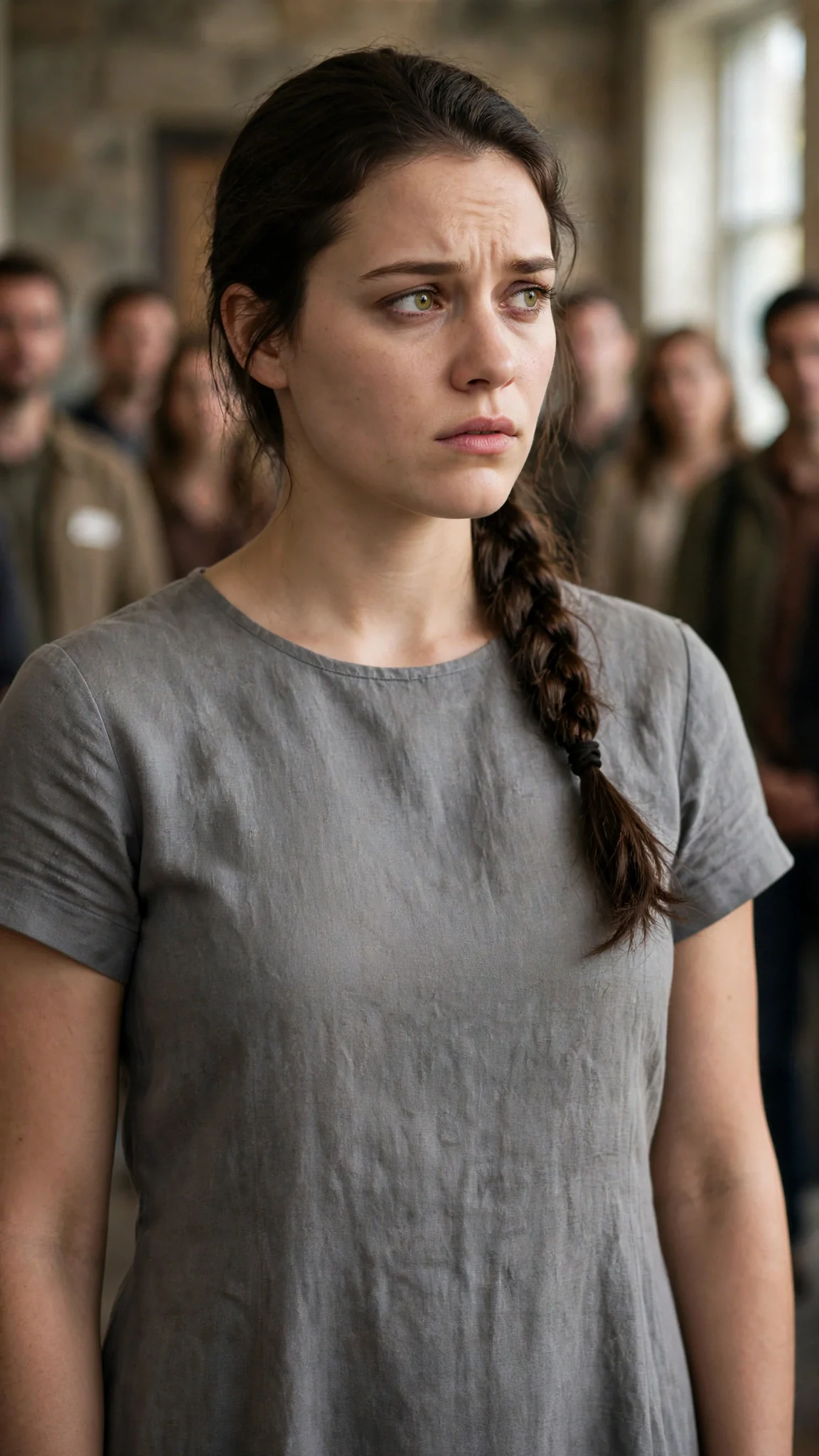 Close on Avery's face as she stands before the pack, her expression caught between hope and suspicion.