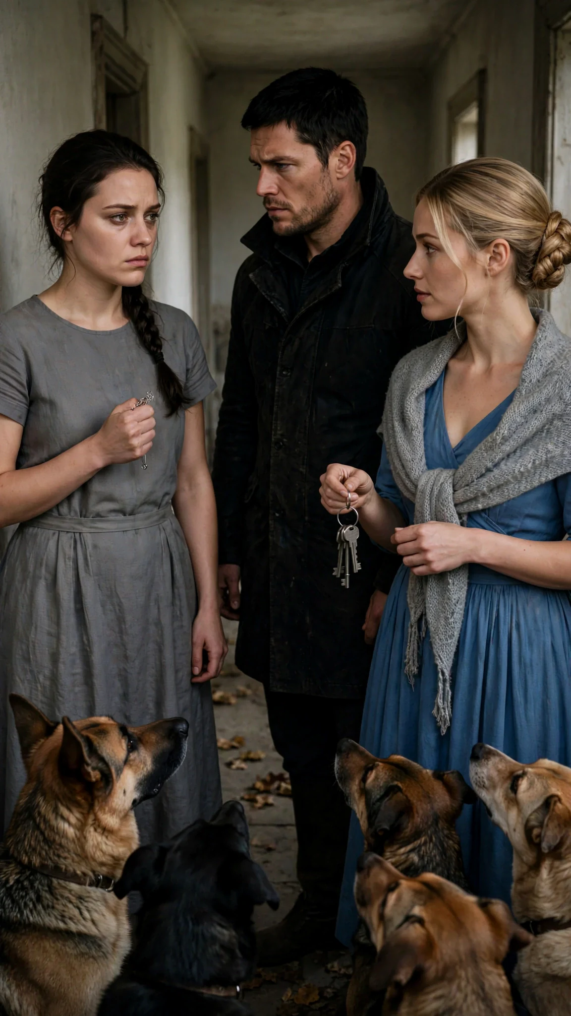 Avery stands frozen, the silver pin still in her hand, as Caelan turns to her with a dismissive expression.