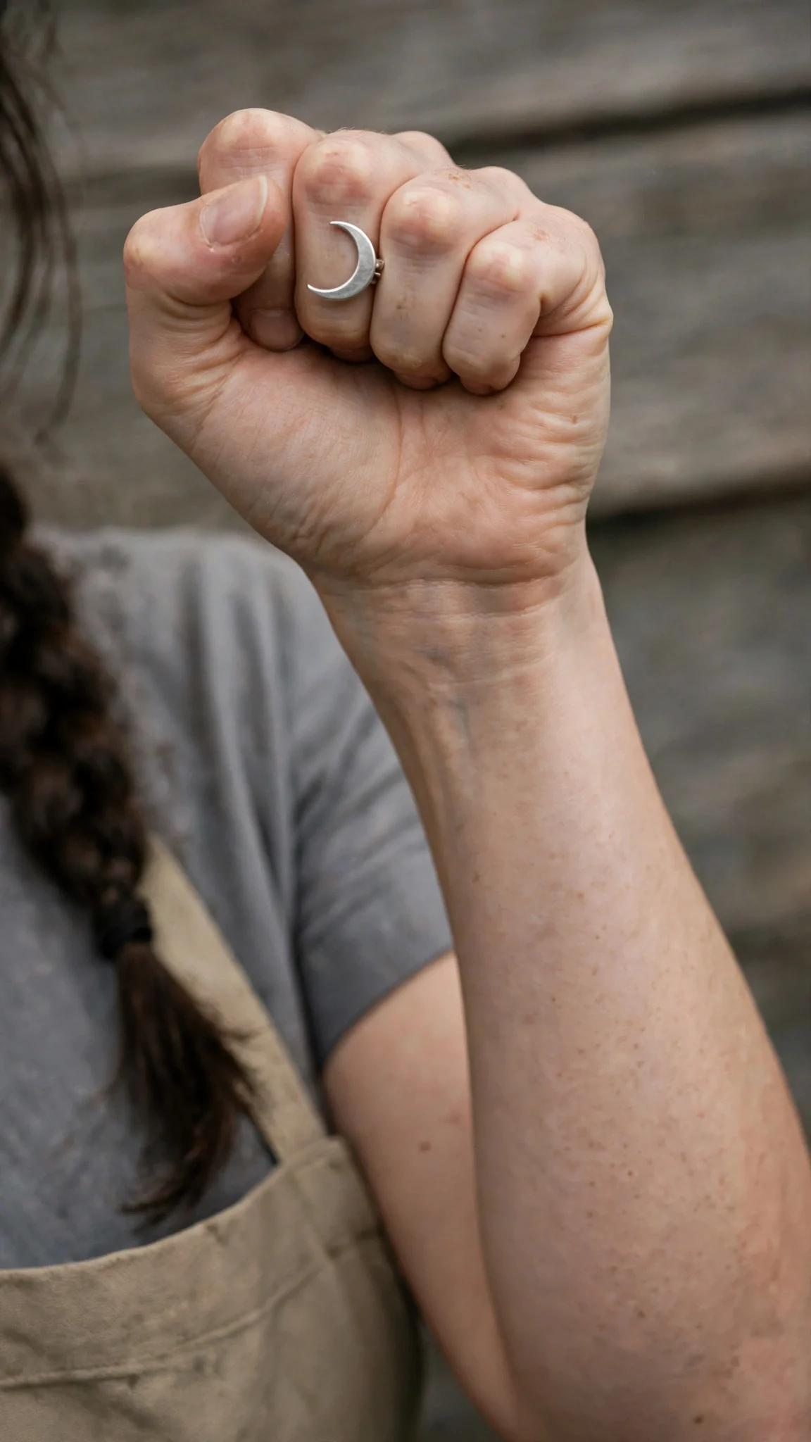 Close on Avery's fist closing around the silver pin, her knuckles white.
