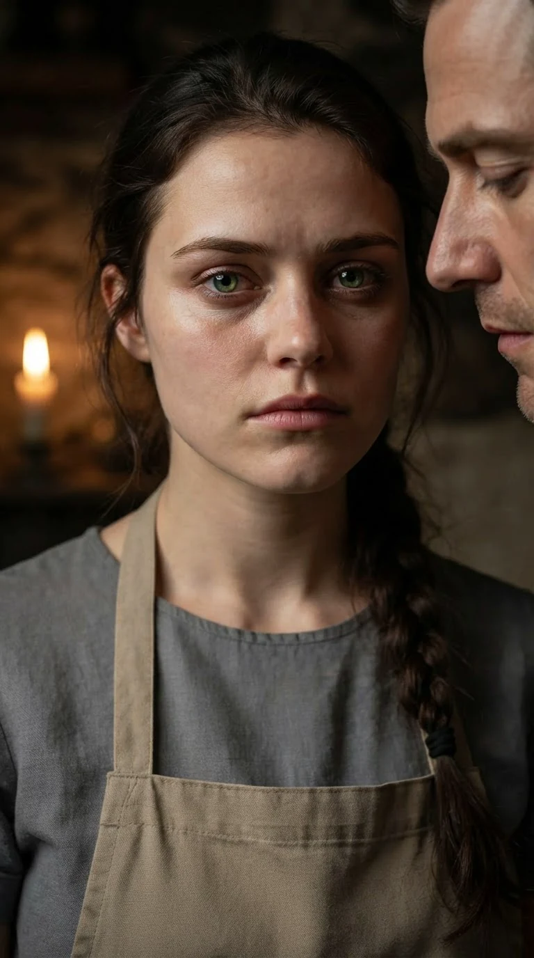 Avery's chin lifted, eyes wet and defiant, his fist still in her hair.