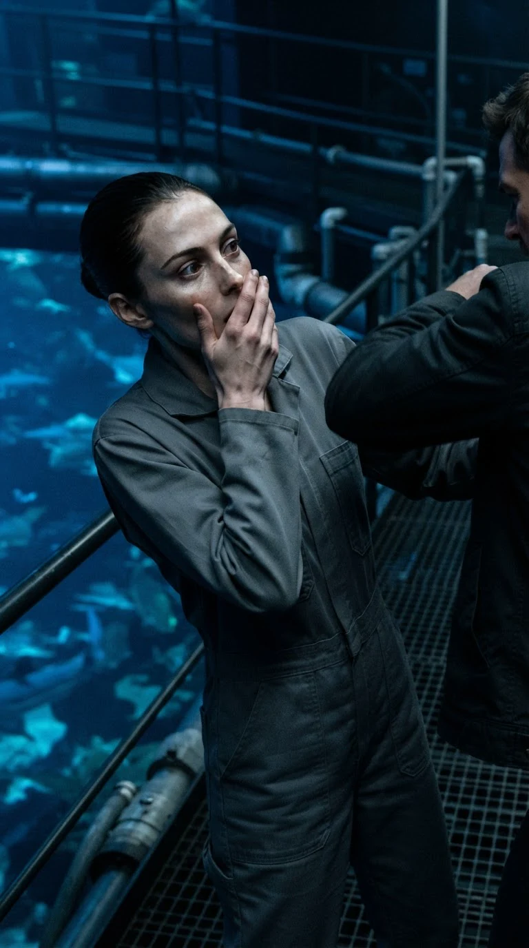 The rifle stock smashes into the cleaner's mouth and blood flies.