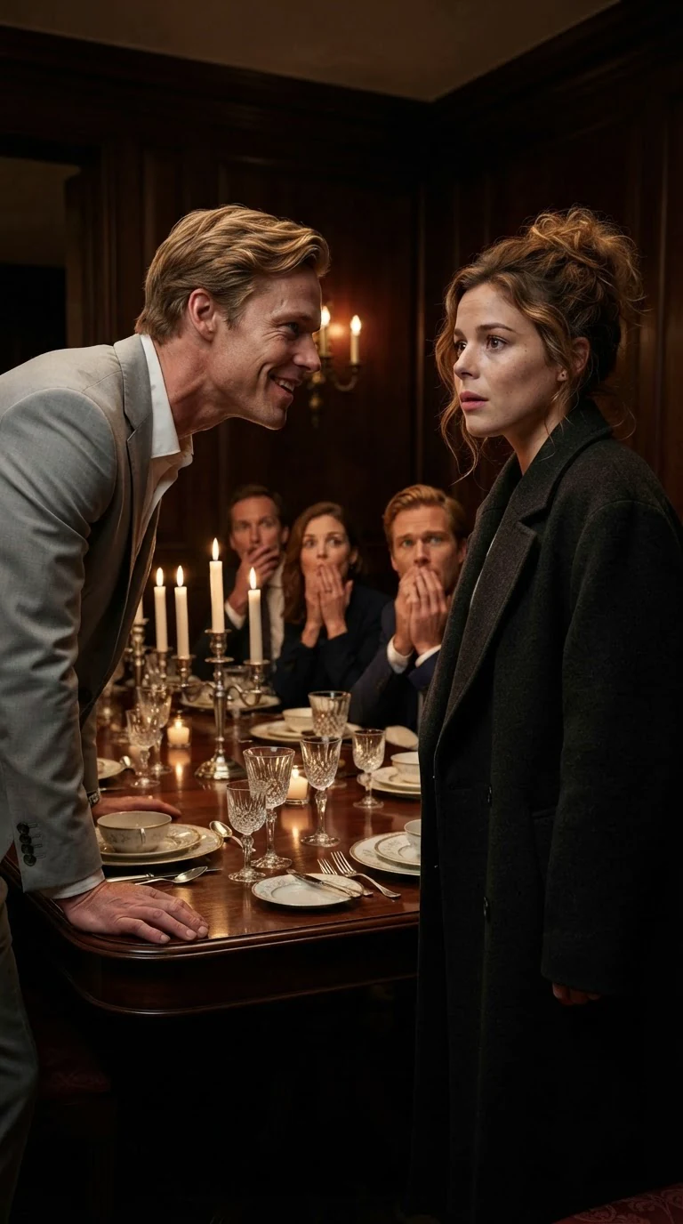 Gavin leans forward with a cruel grin, and Lacey looks sick with humiliation.