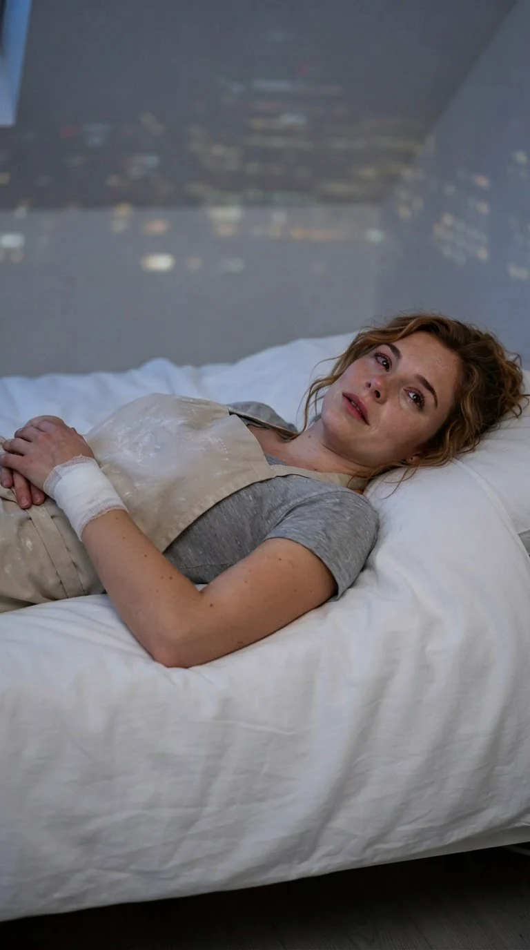 Lacey lies on the huge bed with her sneakers still on, staring up at the ceiling.