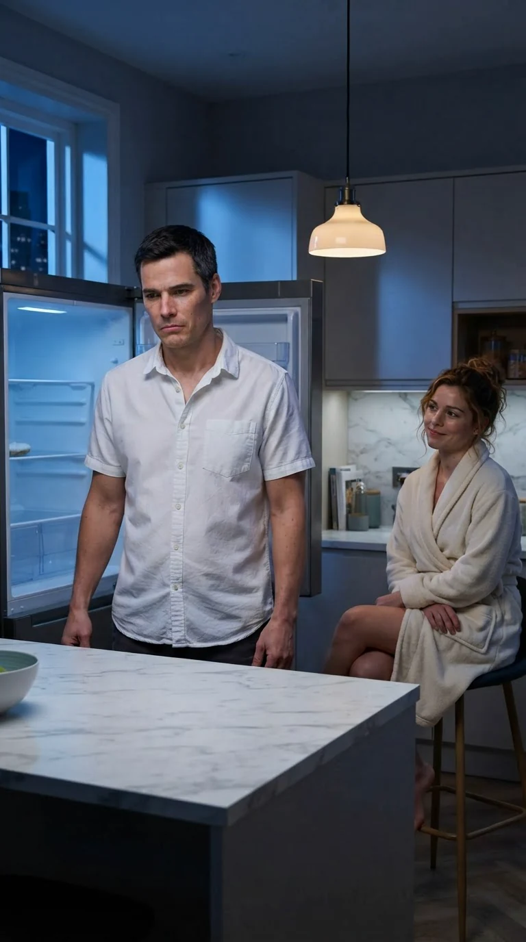Barrett glances around his own empty kitchen like it belongs to someone else.