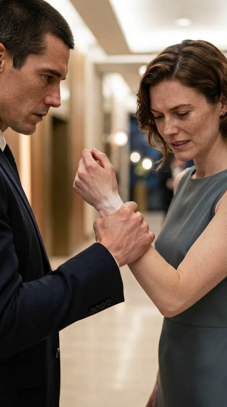 Roman grips Calla's wrist hard.