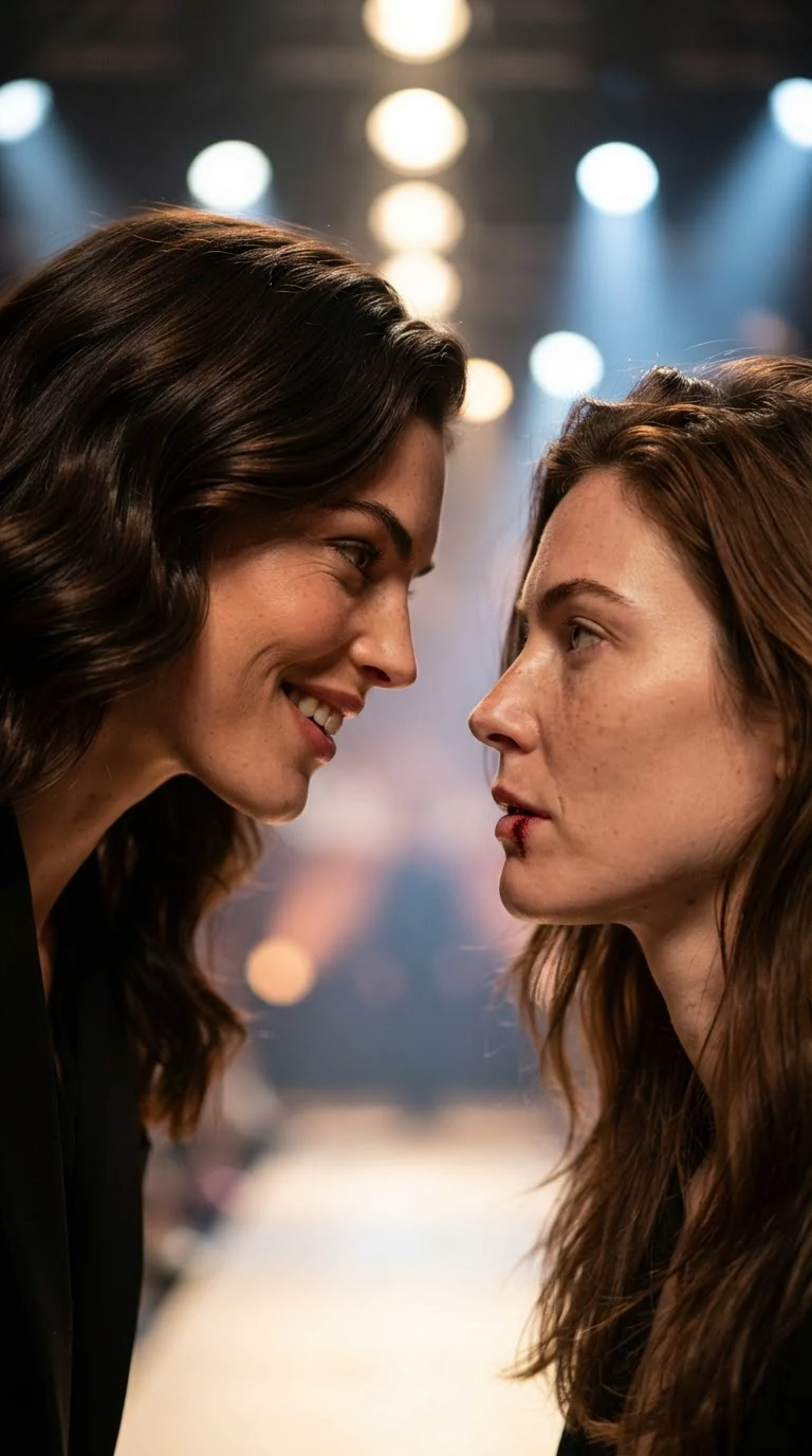 Sylvie leans close to Calla with a mocking smile.